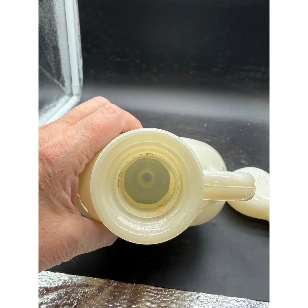 Vintage Monticello Thomas Jefferson Milk Glass Decanter 1849 Stopper Canteen